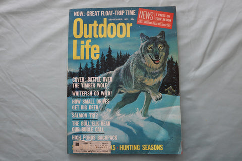 1973 SEPTEMBER OUTDOOR LIFE MAGAZINE - AN ILLUSTRATED WOLF COVER - E 26687