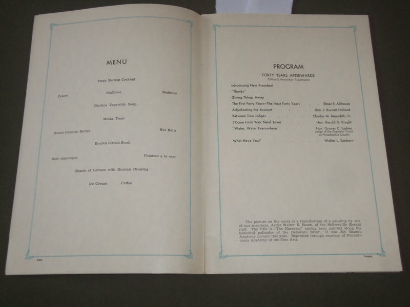 1937 PRESS LEAGUE OF BUCKS AND MONTGOMERY COUNTIES 40TH AMBLER MEETING - J 2698