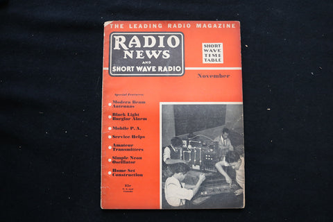 1937 NOV RADIO NEWS AND THE SHORT WAVE MAGAZINE - BEAM ANTENNA COVER - E 10551