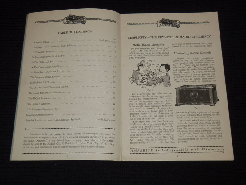 1928 THE AMPERITE BLUE BOOK OF RADIO INFORMATION PUB. BY RADIALL COMPANY- J 7572