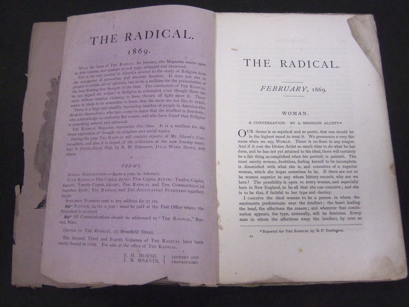 1868-1871 THE RADICAL MONTHLY MAGAZINE LOT OF 27 - NATURAL RELIGION - WR 46