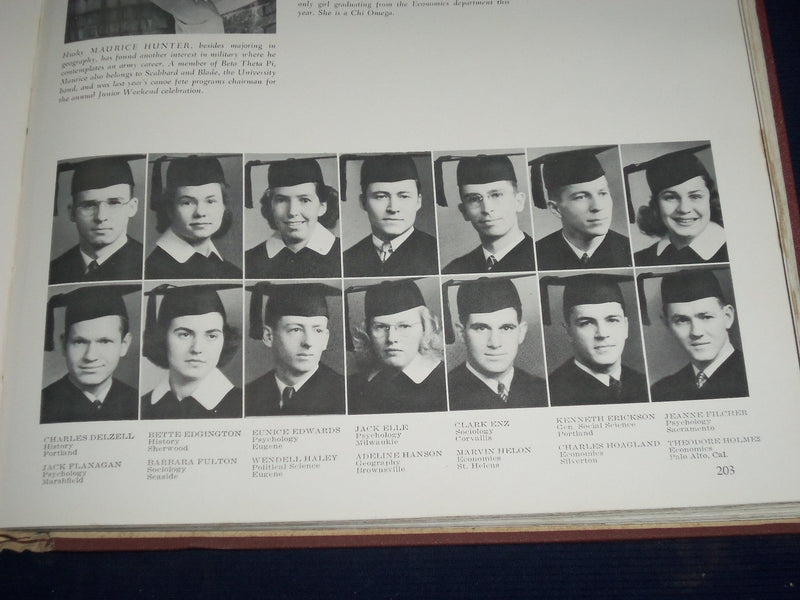 1941 OREGANA UNIVERSITY OF EUGENE OREGON YEARBOOK - GREAT PHOTOS - YB 876