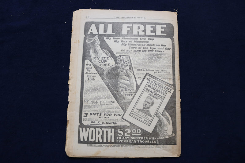 1907 OCTOBER THE AMERICAN HOME NEWSPAPER - NICE ILLUSTRATED COVER - NP 8691