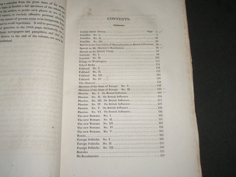 1809 WORKS OF FISHER AMES HIS LIFE & CHARACTER BOOK - BOSTON - KD 4819