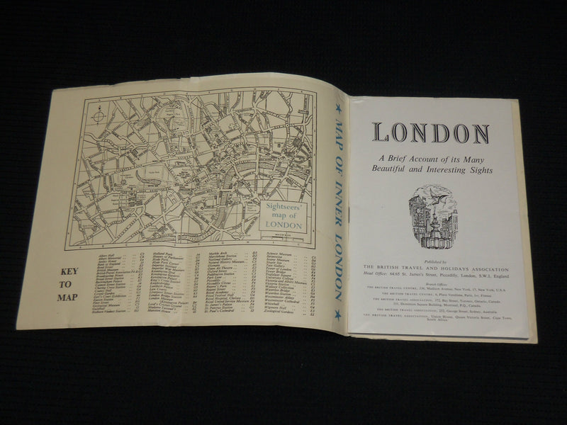 1952 LONDON BEAUTIFUL AND INTERESTING SIGHTS SOFTCOVER GUIDE - J 6963