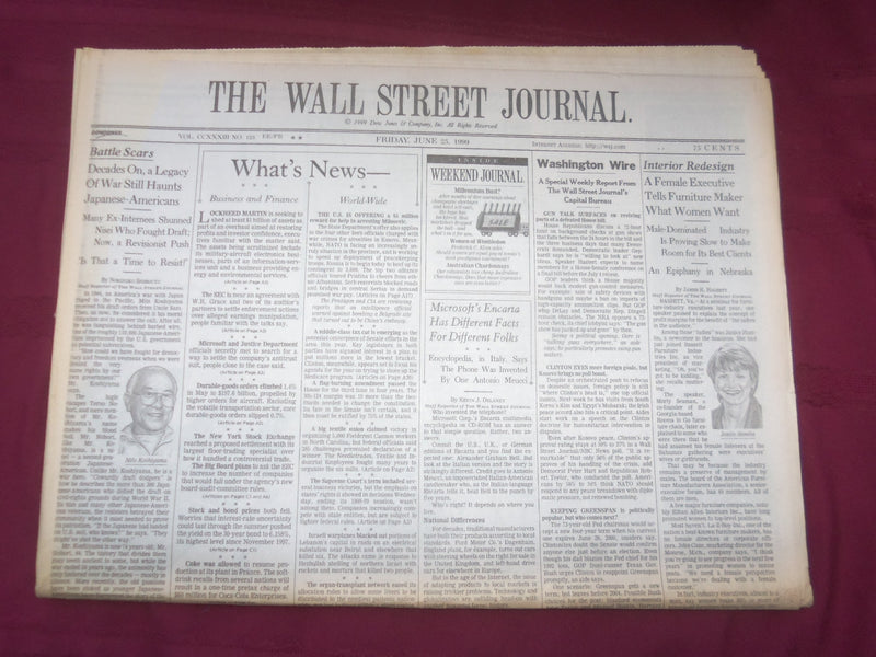 1999 JUNE 25 THE WALL STREET JOURNAL- JANICE HAMLIN, FURNITURE EXECUTIVE- WJ 235