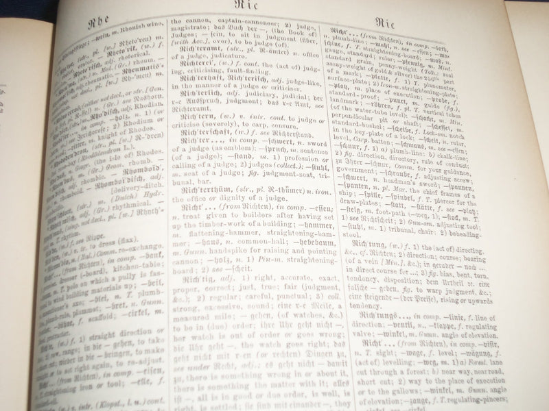 1908 A UNIVERSAL ENGLISH-GERMAN DICTIONARY BY DR. FELIX FLUGEL - 4TH ED- KD 2315
