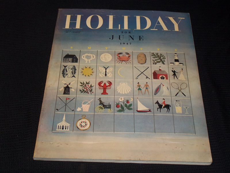 1947 JUNE HOLIDAY MAGAZINE - LONG ISLAND CALENDAR NICE FRONT COVER - E 1223