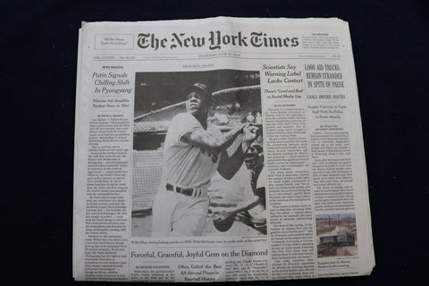 2024 JUNE 20 NEW YORK TIMES - WILLIE MAYS DIED 1931-2024