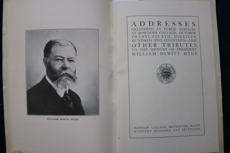 191 JANUARY BOWDOIN COLLEGE BULLETIN MEMORIAL BY WILLIAM DEWITT HYDE - K 842