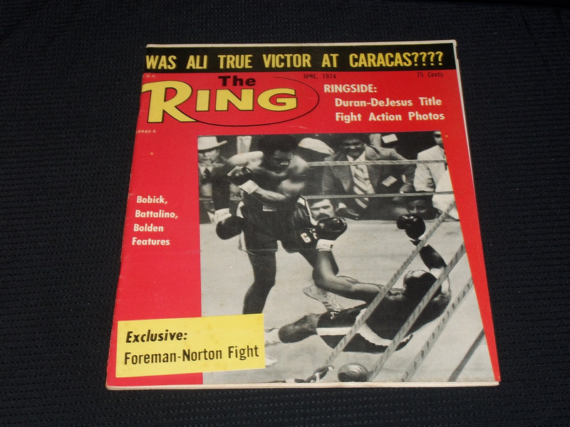1974 JUNE THE RING MAGAZINE - FOREMAN NORTON BOXING COVER - E 3350