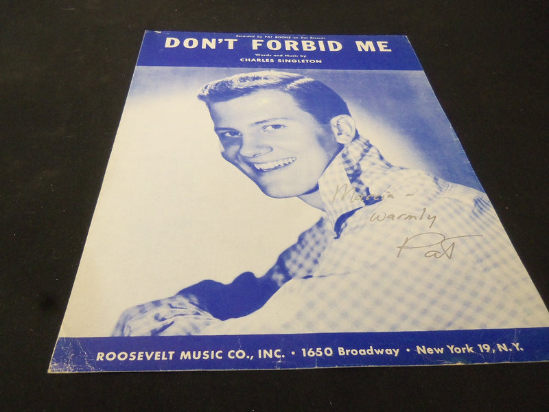 PAT BOONE DON'T FORBID ME AUTOGRAPHED SHEET MUSIC - AM 60