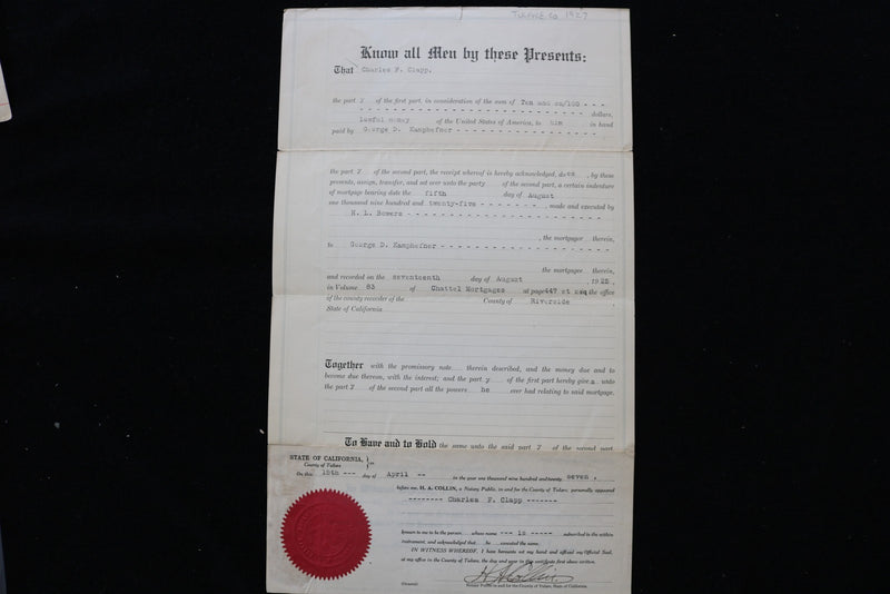 1926-1930 CALIFORNIA DEEDS - LOT OF 4 - & ENVELOPE - K 2792