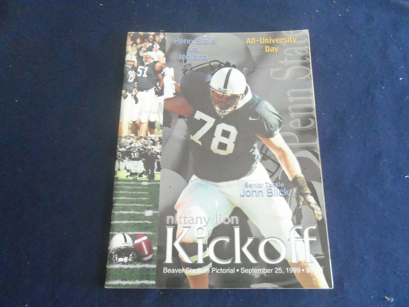 1999 SEPEMBER 25 FOOTBALL PROGRAM - PENN STATE UNIV VS INDIANA UNIV - SP 1215S