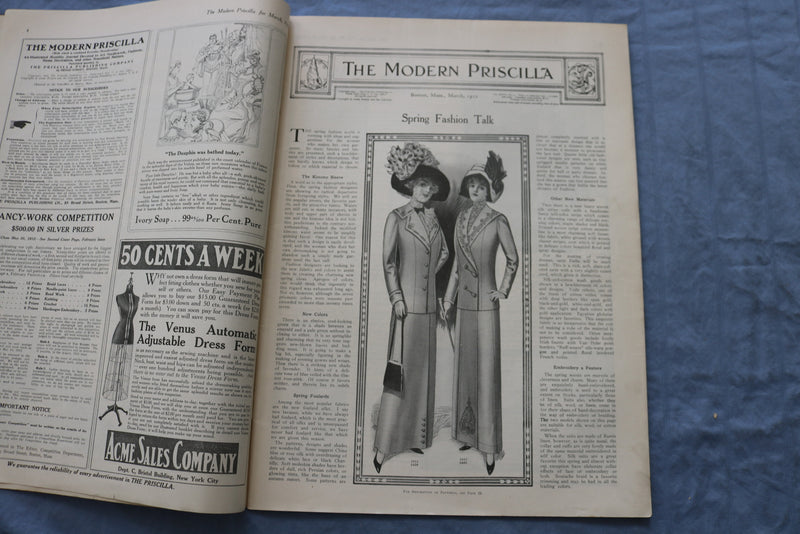 1912 MARCH THE MODERN PRISCILLA MAGAZINE -ILLUSTRATIONS, STORIES & ADS- SP 4782H