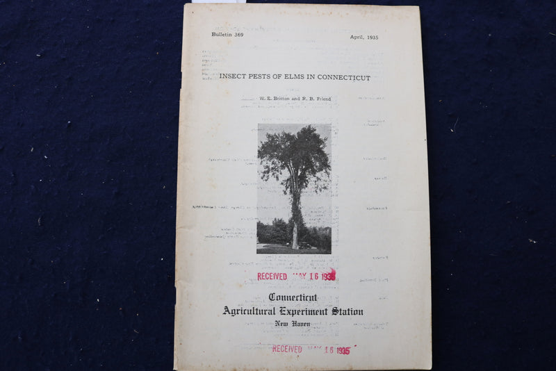 1935 INSECT PESTS OF ELMS IN CONNECTICUT SOFTCOVER BOOK - K 1413