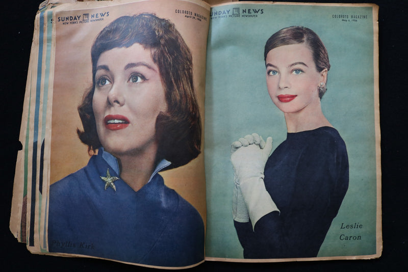 1955-1956 MOVIE STARS COLOROTO PHOTOS SCRAPBOOK - R. BURTON - L. CARON - E 24922