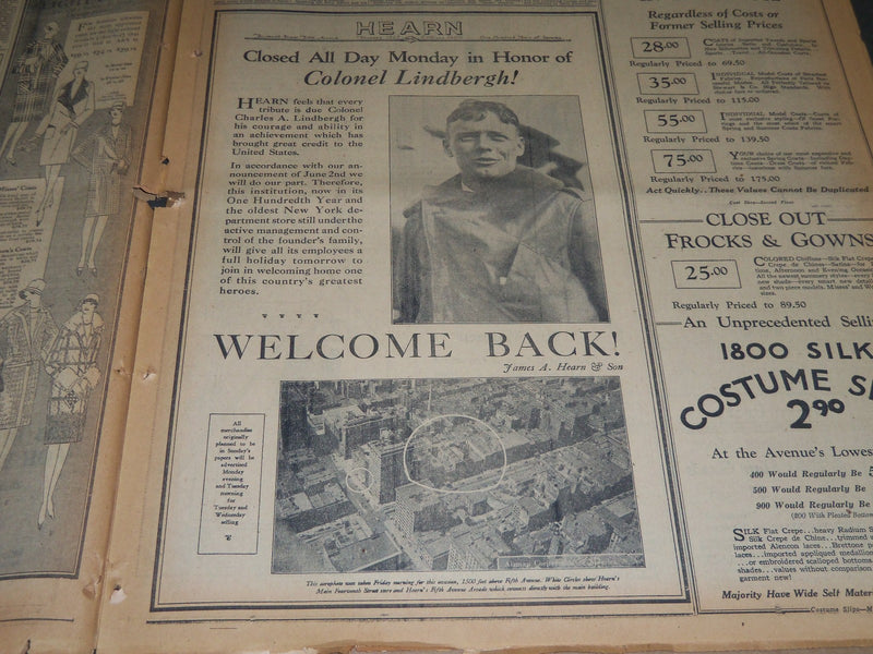 1927 JUNE 12 NEW YORK TIMES - NATION PAY ITS HOMAGE TO LINDBERGH - NT 5067