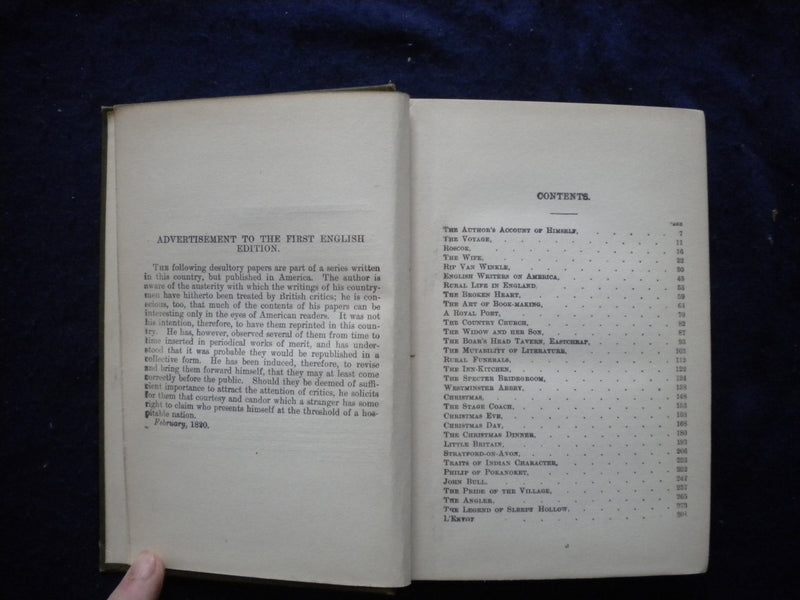 1800'S THE SKETCH BOOK HARDCOVER BOOK BY WASHINGTON IRVING - KD 8119