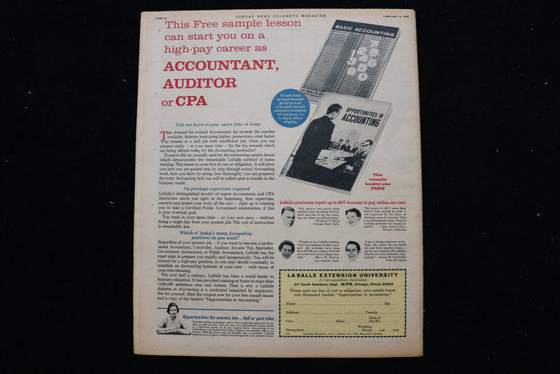 1965 FEB 14 SUNDAY NY NEWS COLOROTO MAGAZINE - GEORGE MAHARIS COVER - E 25469