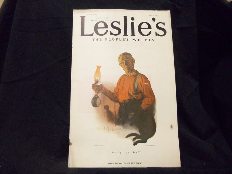 1912 OCTOBER 17 LESLIE'S WEEKLY MAGAZINE - EARLY TO BED - ST 1208