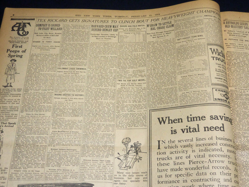 1919 FEBRUARY 11 NEW YORK TIMES - THREAT TO PEACE CONFERENCE - NT 7964
