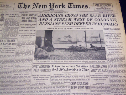 1944 DECEMBER 4 NEW YORK TIMES - AMERICANS CROSS SAAR RIVER - NT 3722