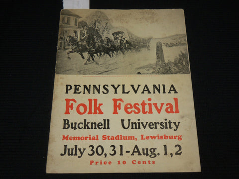 1936 PENNSYLVANIA FOLK FESTIVAL PROGRAM - BUCKNELL UNIVERSITY- J 7014