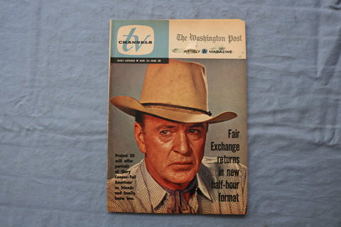1963 MARCH 24-30 TV CHANNELS MAGAZINE - GARY COOPER COVER - E 18731
