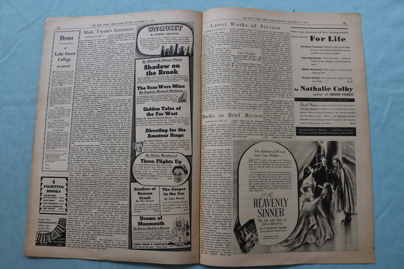 1935 OCT 27 NEW YORK TIMES BOOK REVIEW SECTION - MARK TWAIN BIOGRAPHY - NP 9172