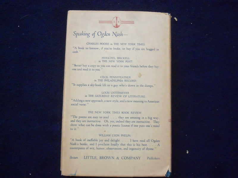 1942 OGDEN NASH'S GOOD INTENTIONS HARDCOVER BOOK - KD 8658