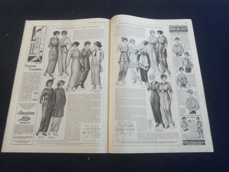 1914 MAY PICTORIAL REVIEW MAGAZINE - GREAT ILLUSTRATIONS - B 2801X