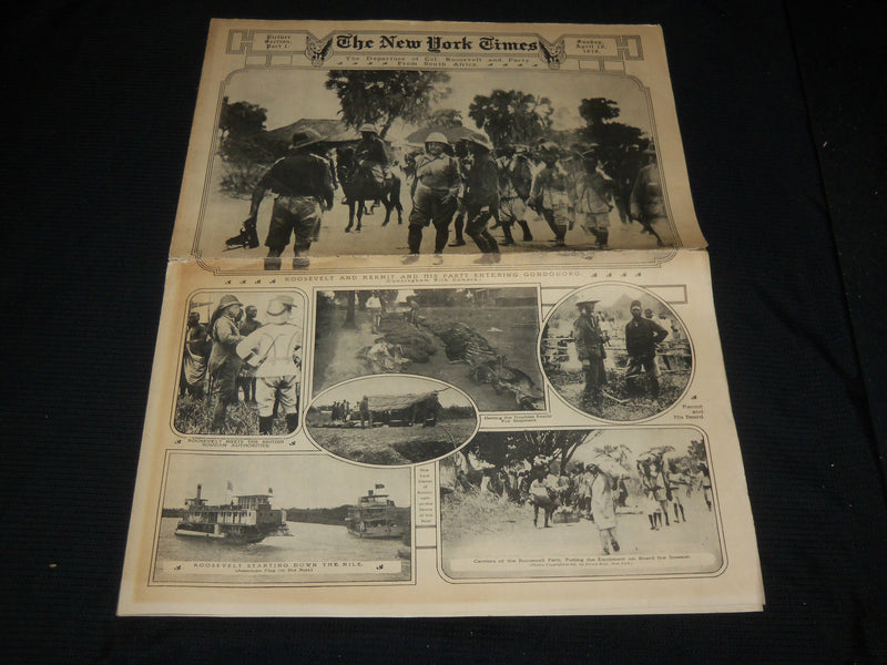 1910 APRIL 10 NEW YORK TIMES PICTURE SECTION - ROOSEVELT & KERMIT - NP 5641