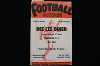 1950 DEE CEE DINER FOOTBALL SCHEDULES-RECORDS - K 2840