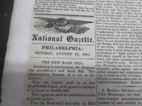 1841 NATIONAL GAZETTE LITERARY COMMERCIAL REGISTER NEWSPAPER LOT OF 19 - NP 1456