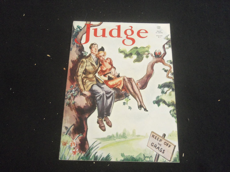 1937 JUNE JUDGE MAGAZINE - KEEP OFF THE GRASS COVER - B 4198Q