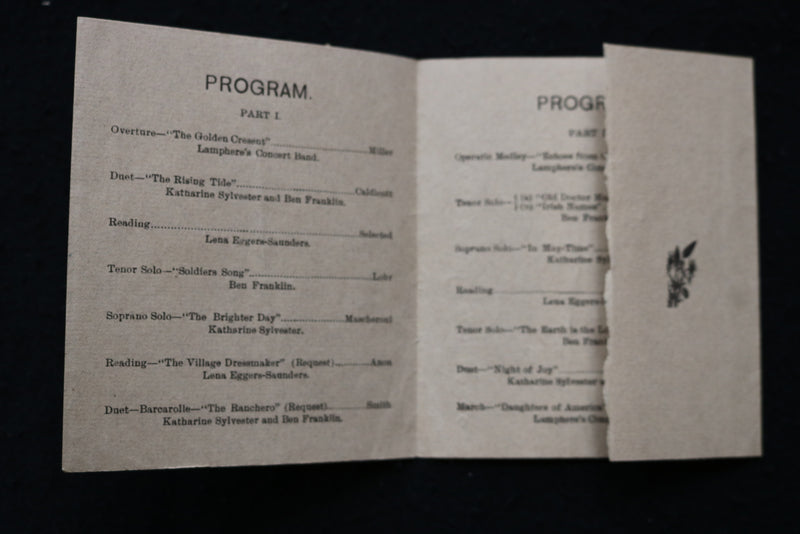 1910 JUNE 28 THE TEMPLE TRIO CONCERT COMPANY PROGRAM - K 1817