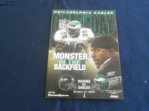 2001 OCT 31 GAMEDAY MAGAZINE- BALTIMORE RAVENS VS. PHILADELPHIA EAGLES- ST 6583M