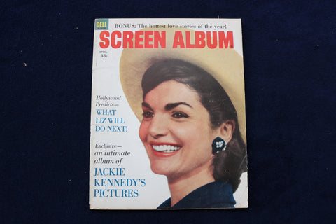 1963 APRIL SCREEN ALBUM MAGAZINE - JACKIE KENNEDY COVER - E 12899