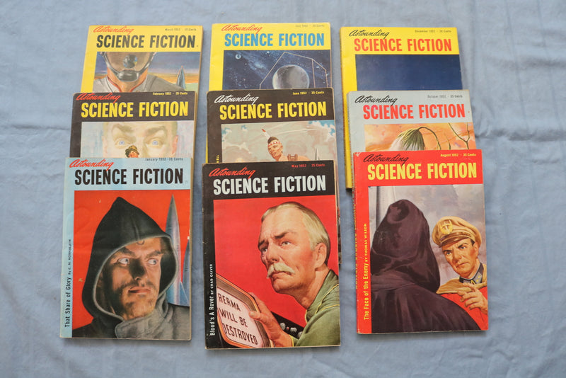 1952 ASTOUNDING SCIENCE FICTION DIGEST MAGAZINE - LOT OF 9 - O 3330