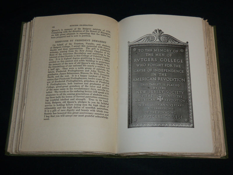1917 RUTGERS COLLEGE 150TH ANNIVERSARY 1766-1916 HARDCOVER BOOK - KD 6818