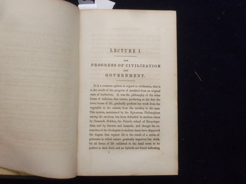 1851 LECTURES ON THE PROGRESS OF CIVILIZATION HARDCOVER BOOK -JOHN LORD- KD 8447
