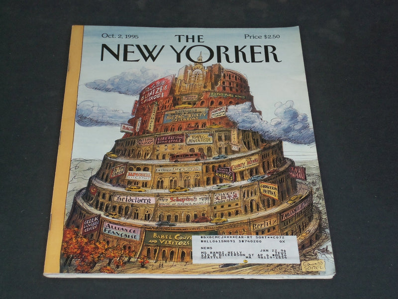 1995 OCTOBER 2 THE NEW YORKER MAGAZINE - ILLUSTRATED COVER - NY 1772
