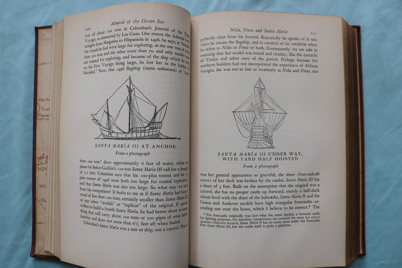 1942 ADMIRAL OF THE OCEAN SEA, A LIFE OF COLUMBUS HARDCOVER BY MORISON - KD 9662