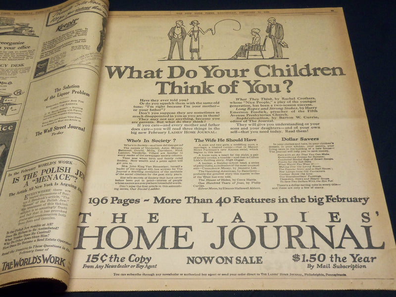 1923 FEBRUARY 14 NEW YORK TIMES - RUHR MOVE DISASTROUS SAYS BONAR LAW - NT 8502
