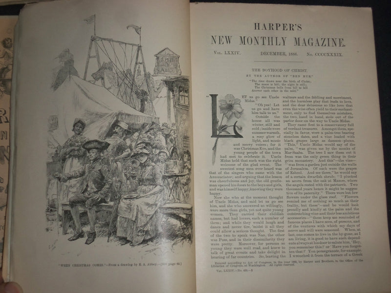 1886 HARPER'S MONTHLY MAGAZINE - LOT OF 12 - COMPLETE YEAR - WR 688A