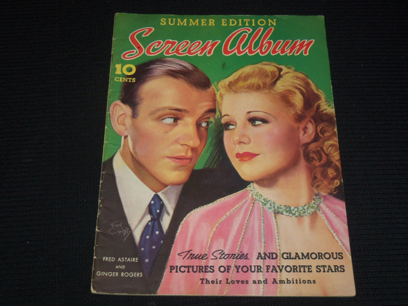 1937 SUMMER SCREEN ALBUM MAGAZINE - FRED ASTAIRE & GINGER ROGERS COVER - E 14640
