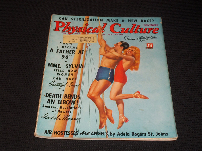 1936 NOVEMBER PHYSICAL CULTURE MAGAZINE NICE EXERCISE WORKOUT ISSUE - E 3739