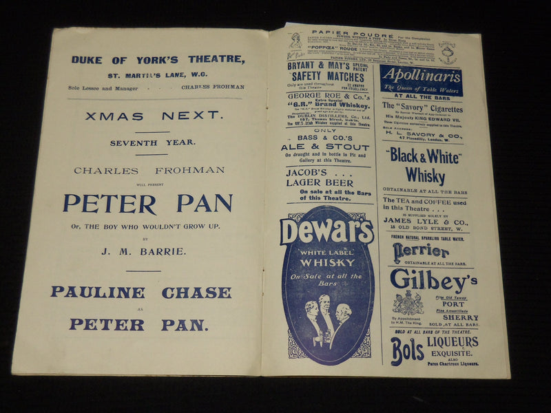 1910 A WOMAN'S WAY GLOBE THEARE PROGRAMME - CHARLES FROHMAN - K 581