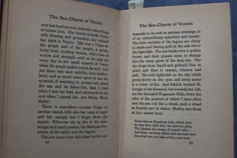 1907 THE SEA-CHARM OF VENICE HARDCOVER BOOK BY STOPFORD A. BROOKE - K 687